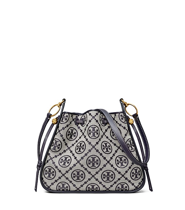 Tory Burch 海軍藍 T Monogram 緹花風鈴包，NT$21,900