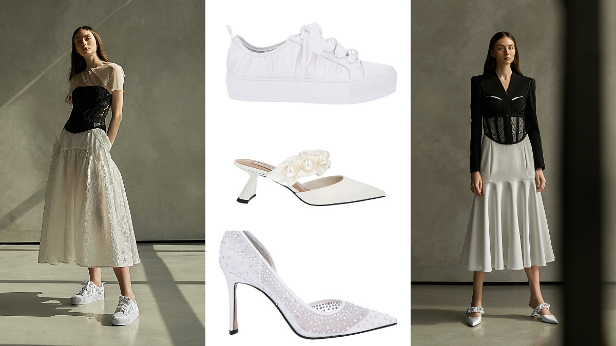 CHARLES &amp;amp; KEITH 夏日婚鞋穿搭解析，經典高跟、尖頭穆勒、緞面球鞋...打造各式婚禮風格