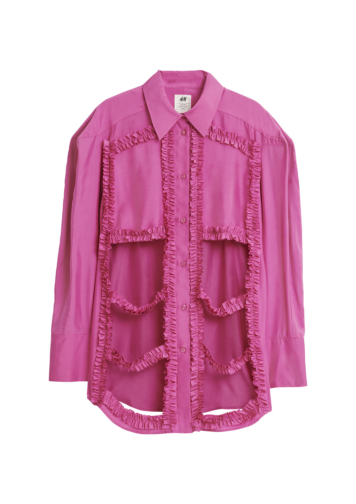 H&M 永續時尚限量系列真絲襯衫，NT4,799。