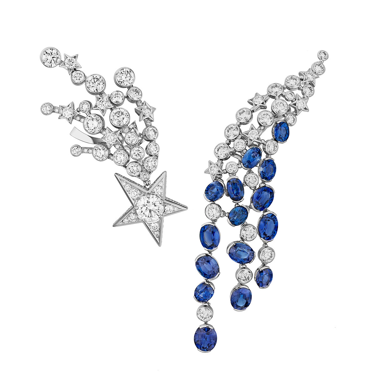 Comète Saphir 不對稱耳環