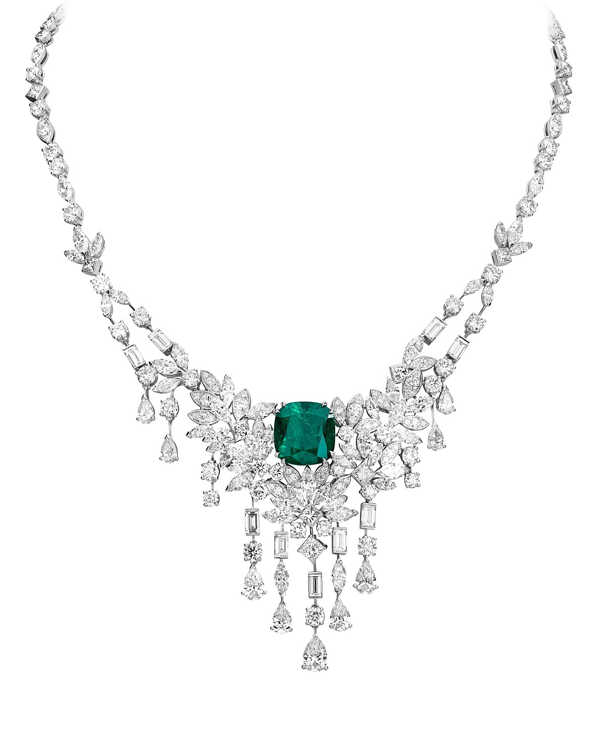 PIAGET Sunlight Journey系列哥倫比亞祖母綠高級珠寶鑽石項鍊，價格店洽