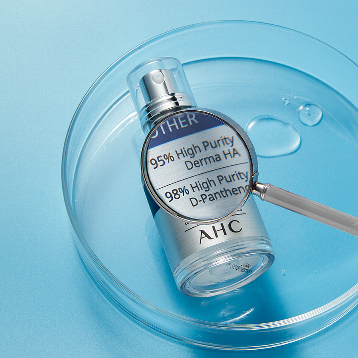 AHC瞬效保濕B5微導玻尿酸精華液情境圖。