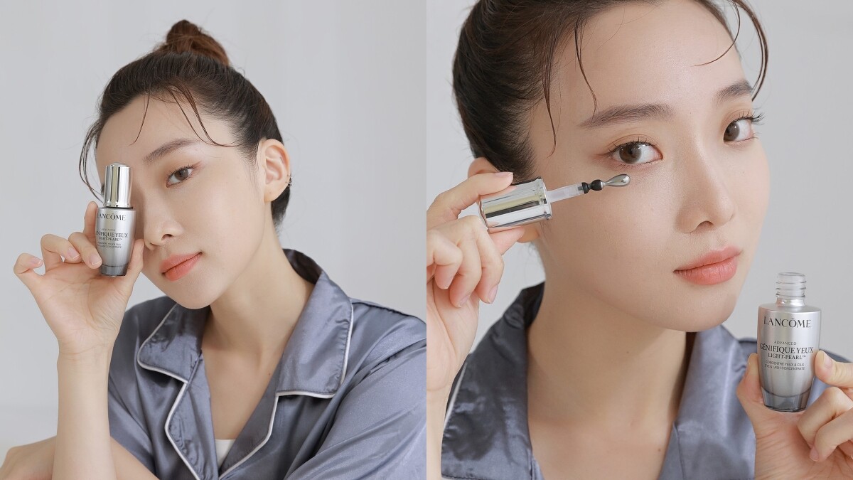 蘭蔻超未來肌因冰珠亮眼粹使用示意。