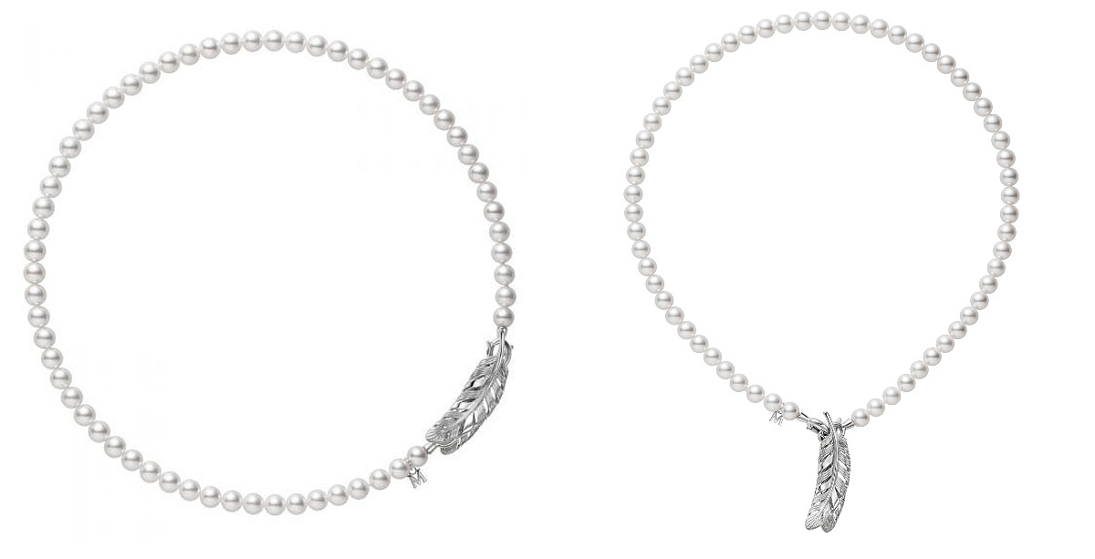 Mikimoto Feather Collection羽毛造型珍珠串鍊，參考價格NT$ 110,000