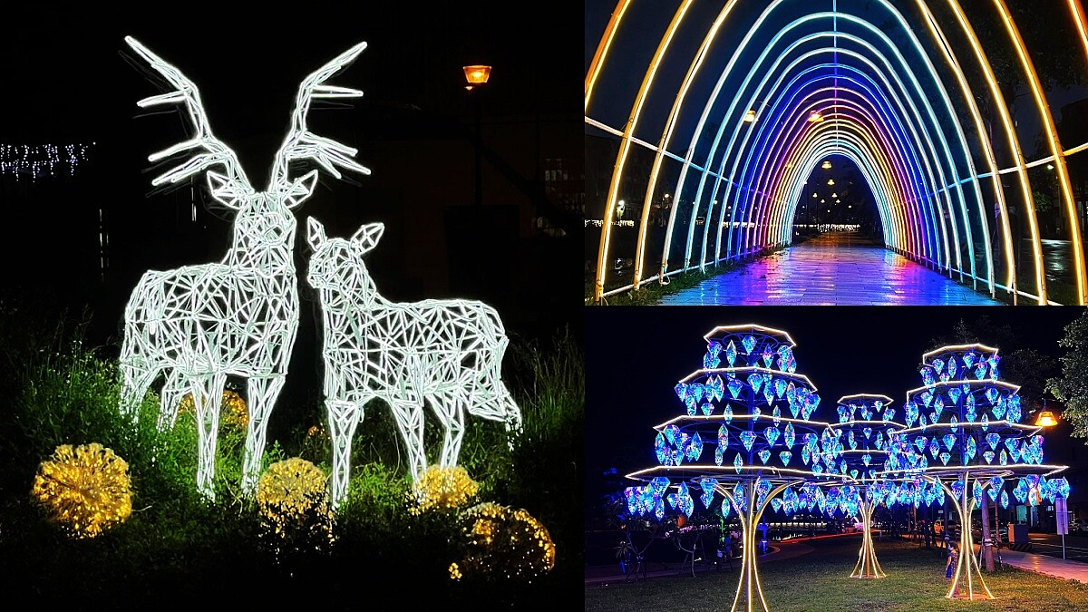 限時一個月「光影藝術節」美呆彰化！梅花鹿、七彩光廊、鑽石光樹點亮河岸，成最新約會打卡景點