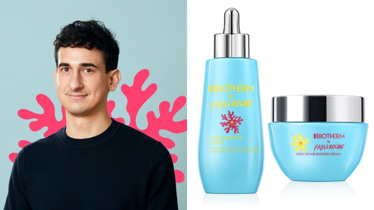 Biotherm碧兒泉聯名藝術家PABLO ROCHAT,推出海洋微笑限定版奇蹟特嫩精華75ml,NT4,350、海洋微笑限定版超平滑修護守護霜50ml,NT2,400。