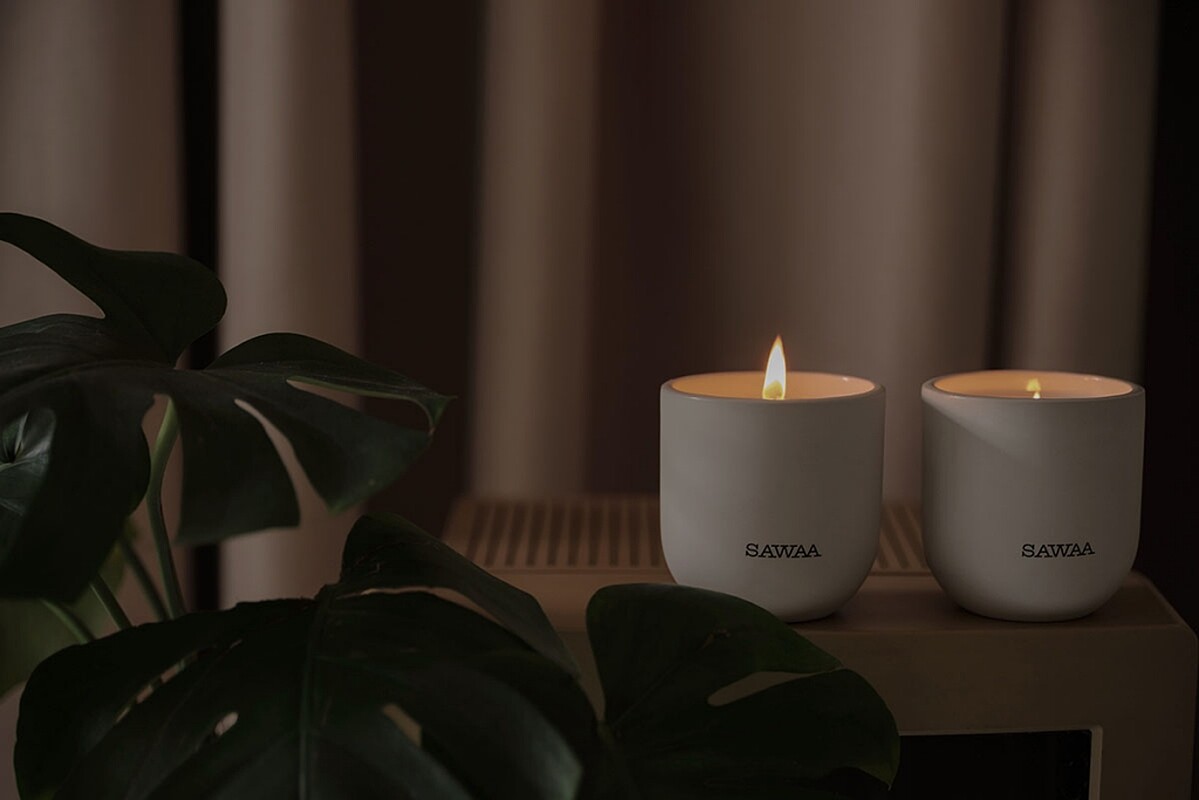 SAWAA慕橙香氛蠟燭情境。
