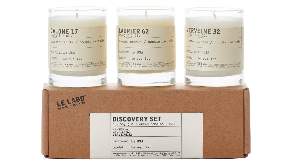 LE LABO香氛蠟燭體驗組56.6g*3，NT2,900。