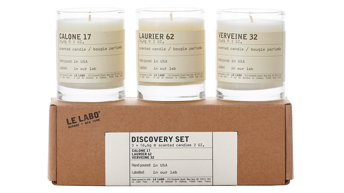 LE LABO香氛蠟燭體驗組56.6g*3，NT2,900。