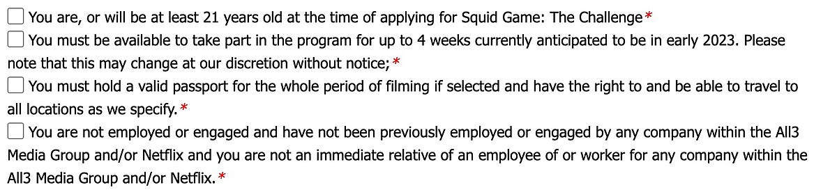 《魷魚遊戲》報名條件須知