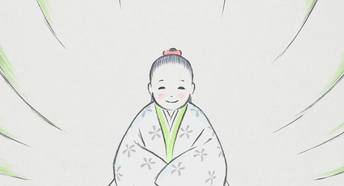 《輝耀姬物語》小小的女嬰藏在竹筍內瞬間盛開的花朵