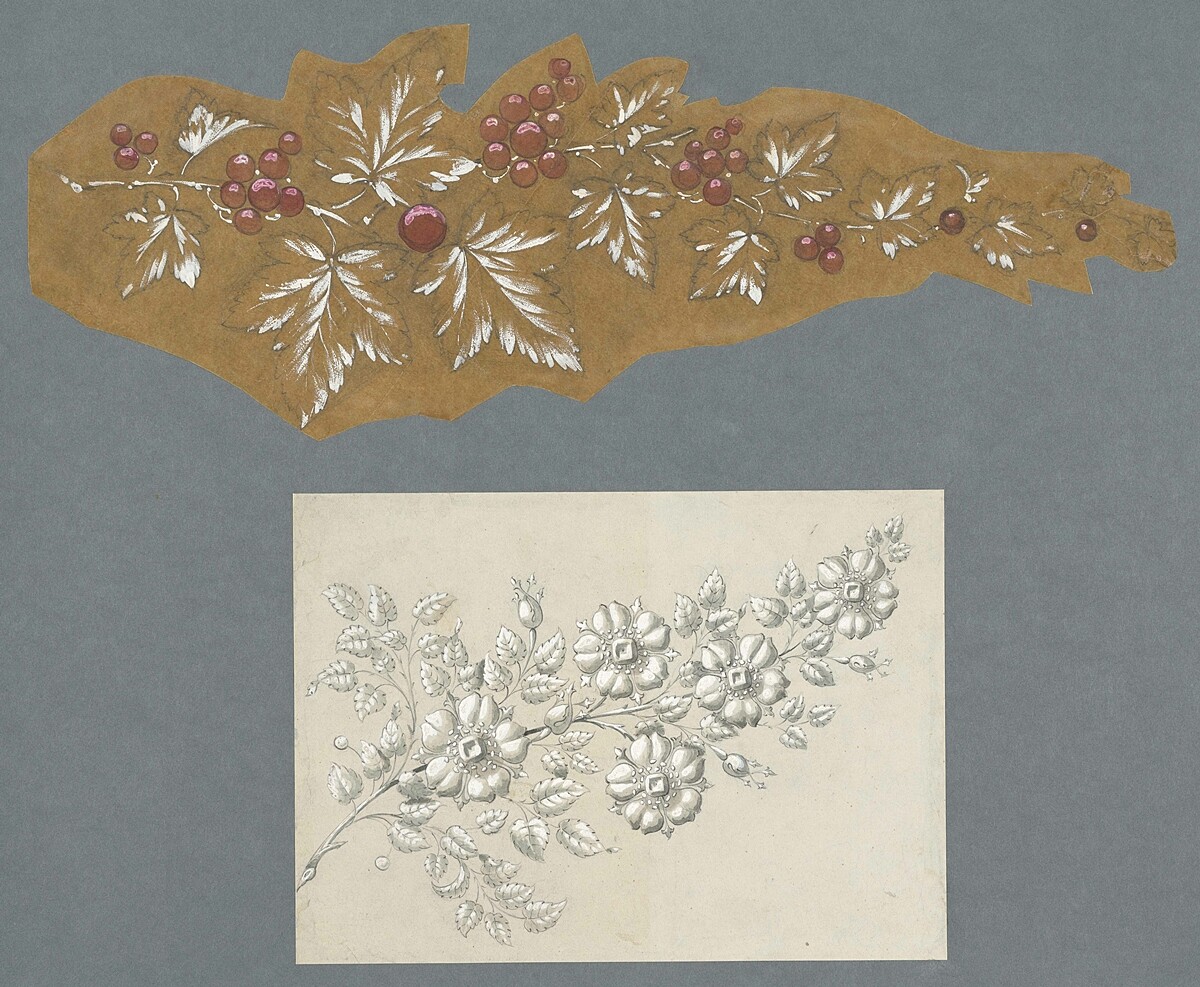 Joseph Chaumet_綴以紅醋栗的束胸上衣的設計圖