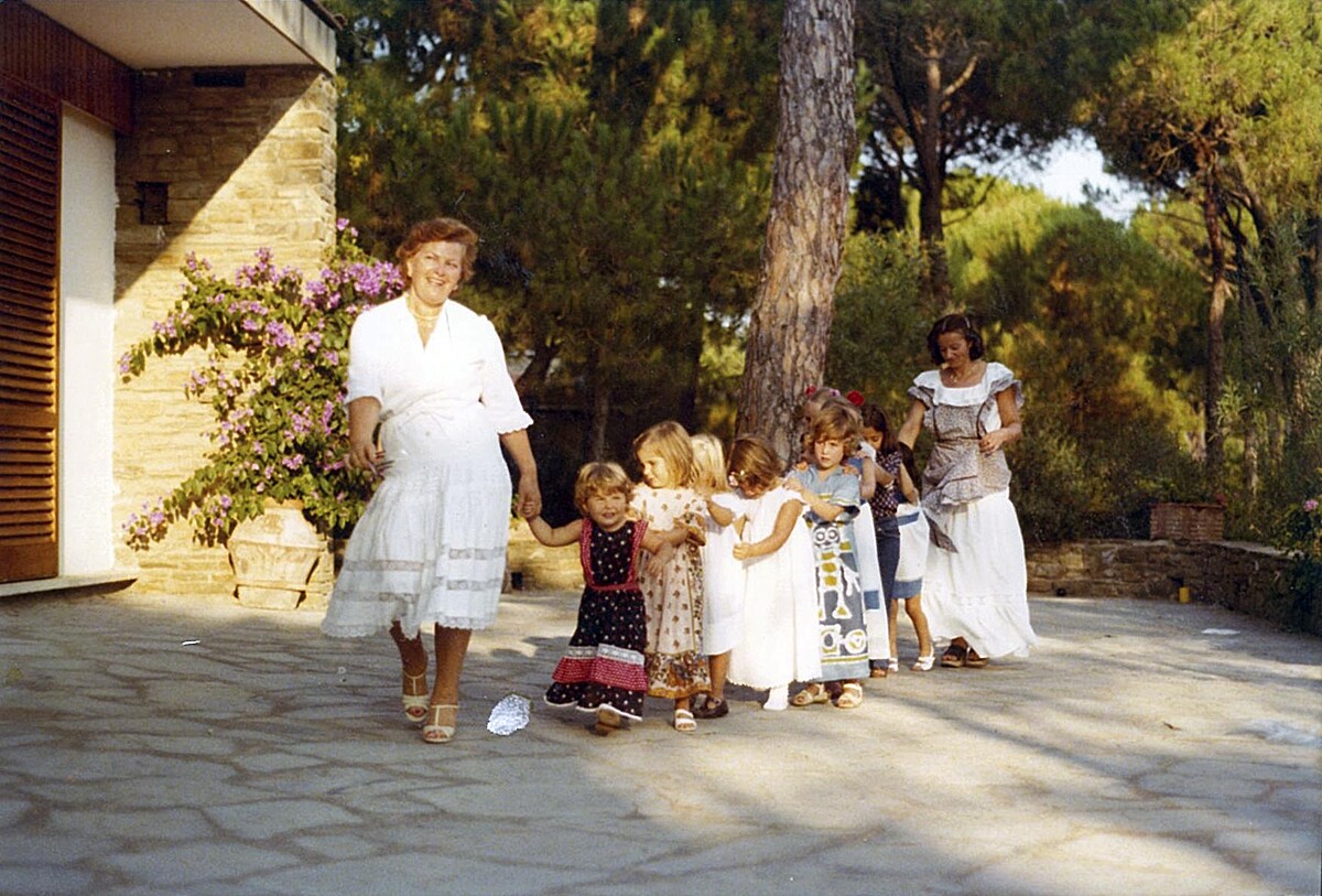 Wanda Miletti Ferragamo與孫子們。