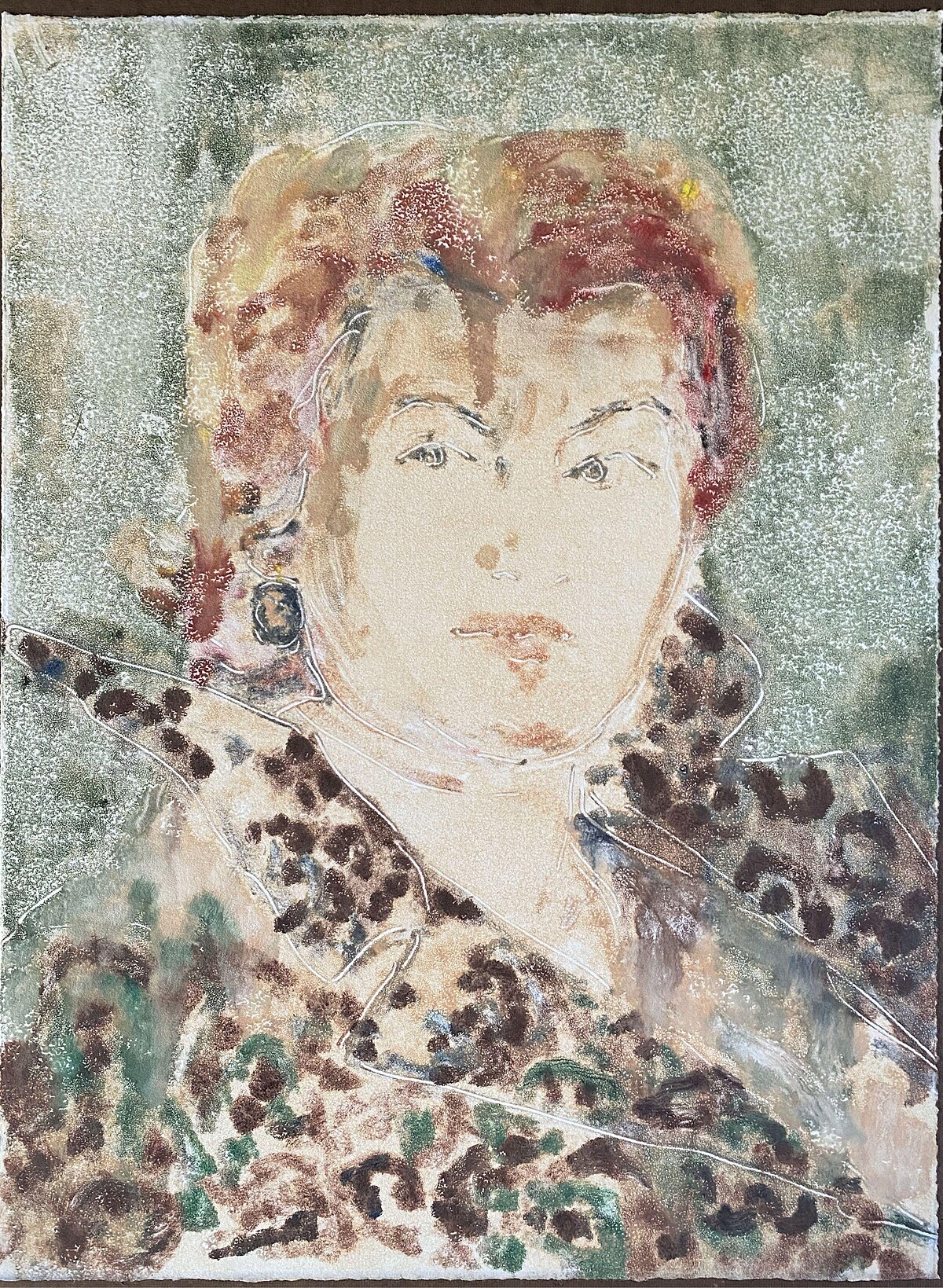 藝術家: Claire Tabouret。作品名: Wanda Ferragamo 女士。 2022,壓克力顏料、水墨與紙。 佛羅倫斯 Salvatore Ferragamo 博物館藏畫作。