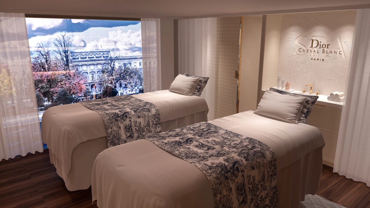 「迪奧美妍護膚沙龍：白馬莊園」奢華郵輪情境圖。