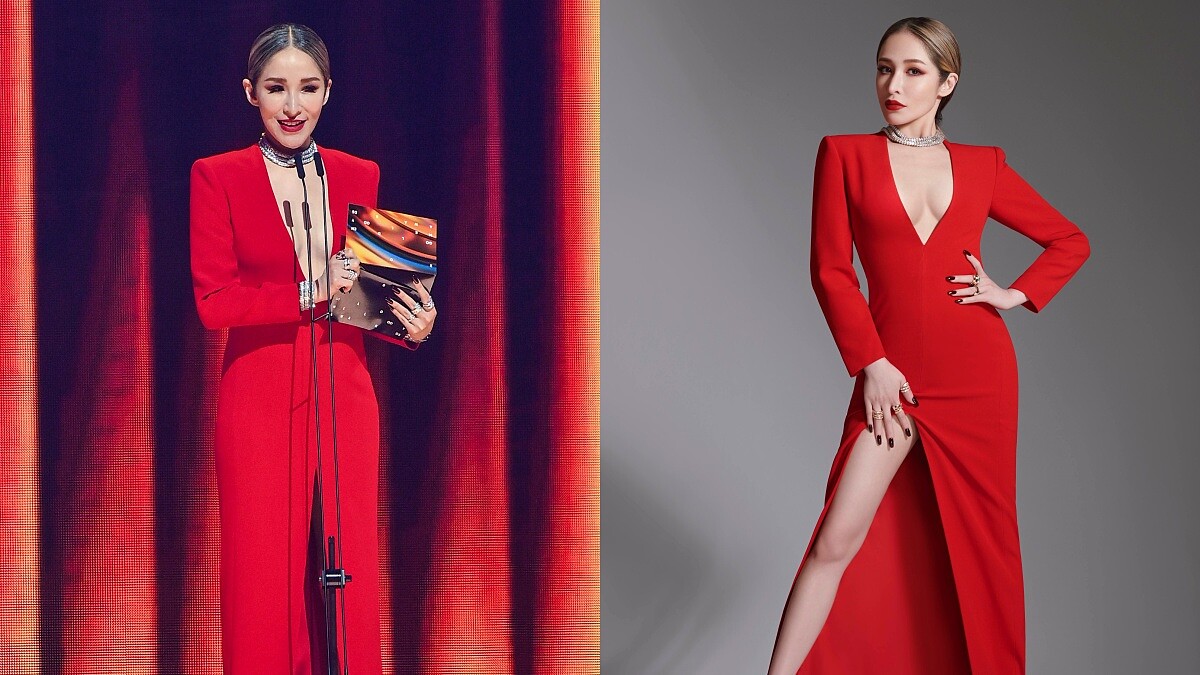 金曲獎最大驚喜蕭亞軒空降高雄，性感深V紅色禮服來自這間