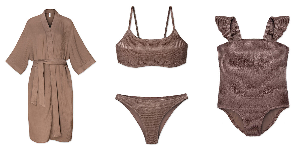 FREYA襯衫式罩衫售價NT4,800 、ALYSSA泳衣售價 上身NT4,800 / 下身NT4,200,上身+下身組合優惠NT7,600(原價NT9,000)、MINNY WET ARLO 售價NT3,200。