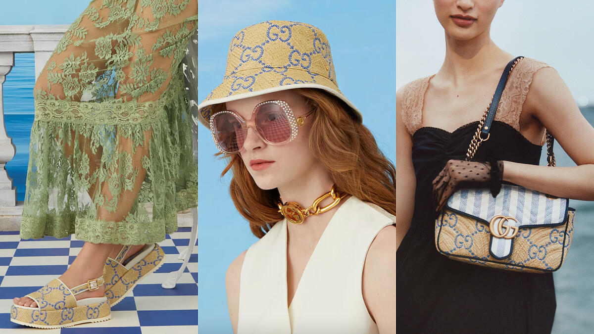 Gucci Towards the Sun系列：草編包、漁夫帽、涼鞋…渡假全身行頭都幫你準備好