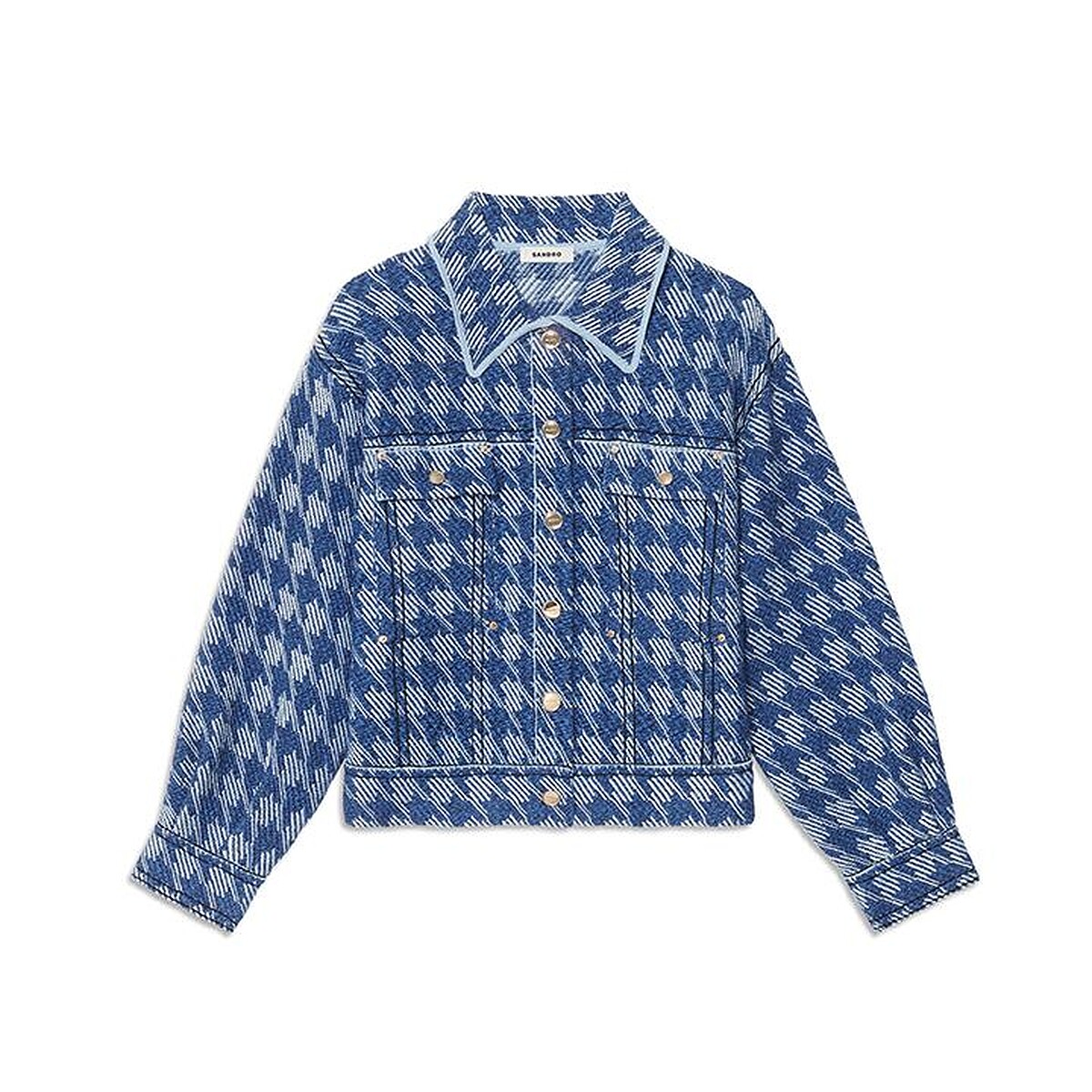 SANDRO 藍色千鳥格外套，NT15,070。