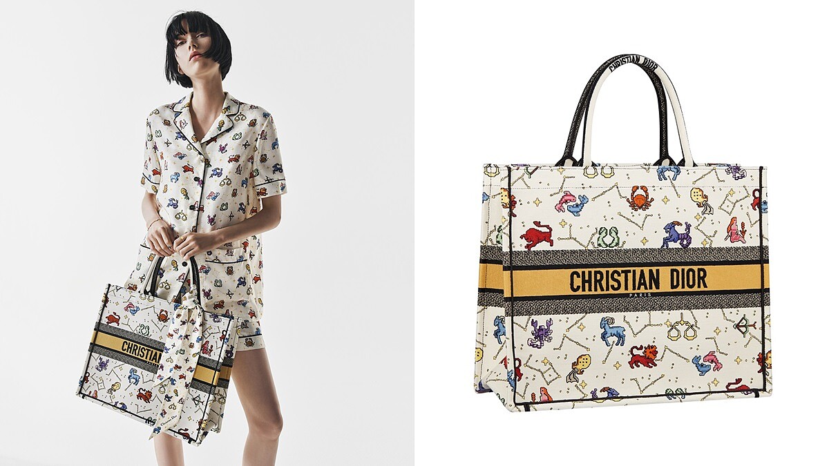 星座迷瘋搶Lucky Dior膠囊系列：居家睡衣、刺繡帆布鞋、Book Tote都有