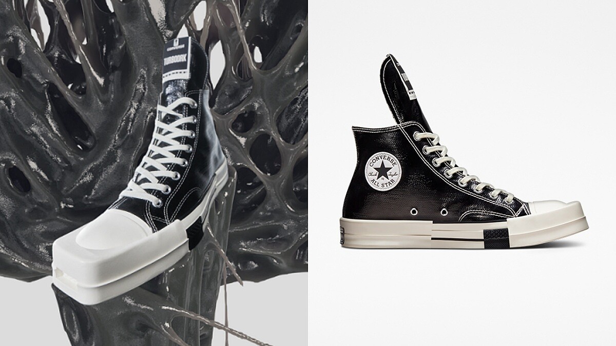 Converse X Rick Owens聯名長鞋舌、方鞋頭不夠看，首次加入漆面丹寧和亮銀色