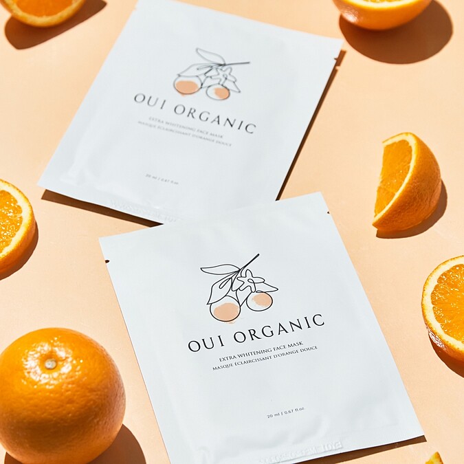 唯有機OUI ORGANIC甜橙淨白極光面膜，以阿爾卑斯晶亮植萃打造，於6週年生日慶限定上市。