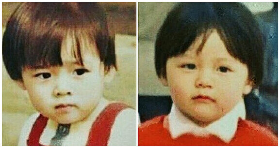 左邊為孫藝珍小時候，右邊為玄彬小時候。