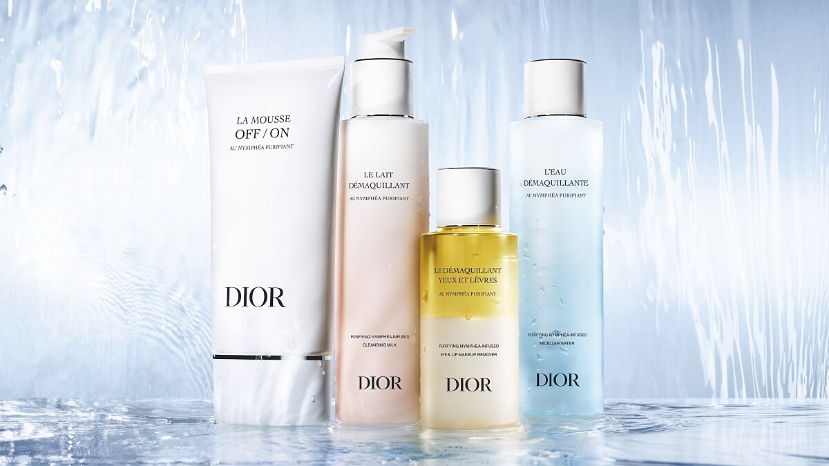 DIOR迪奧極淨舒緩潔顏系列產品情境圖。