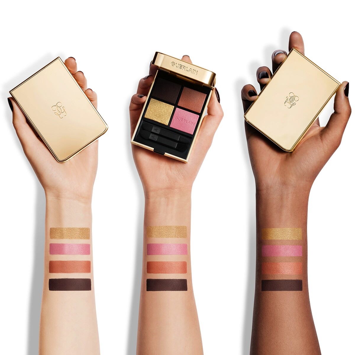 嬌蘭高訂深邃四色眼影盤#555試色。