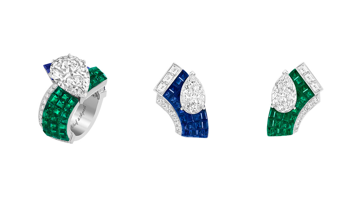 TISSAGE MYST&Eacute;RIEUX戒指、ASYM&Eacute;TRIE MYST&Eacute;RIEUSE耳環。 