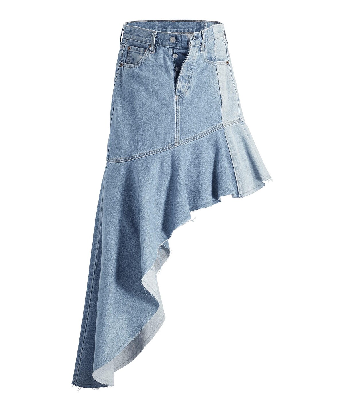 多層次撞色丹寧魚尾裙，NT$9,800