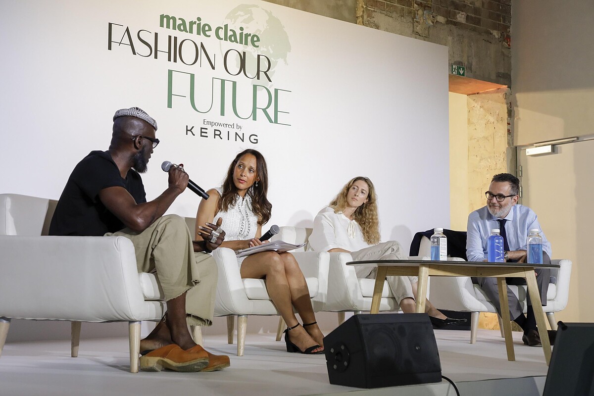 Amah Ayivi (Marche_ Noir), Andrea Thompson (Marie Claire UK), Be_ne_dicte Laloux (ICICLE), Simone Cipriani (Ethical Fashion Initiative)