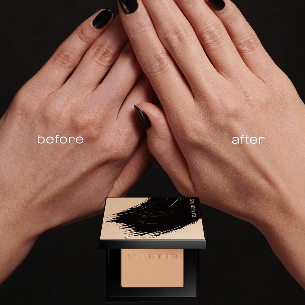 SHU UEMURA植村秀無極限保濕柔霧粉餅情境圖。