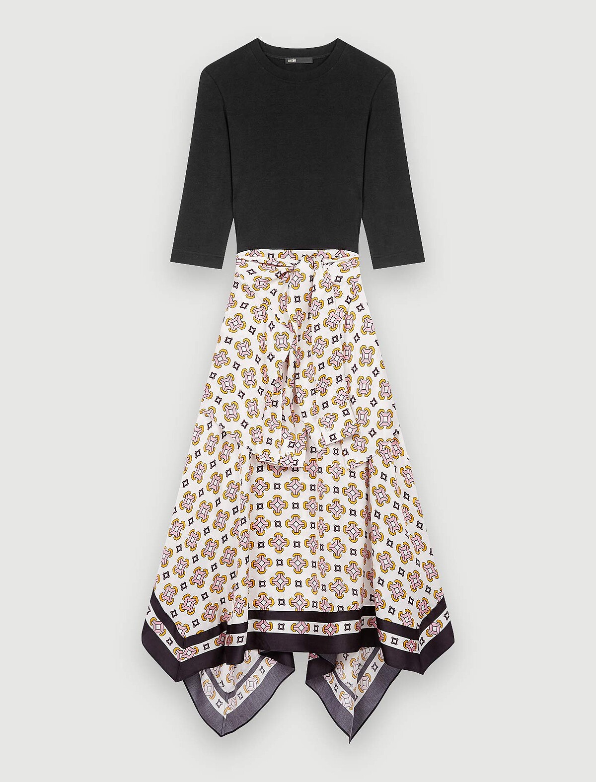 Maje 花磚印花綁帶洋裝，NT13,690。