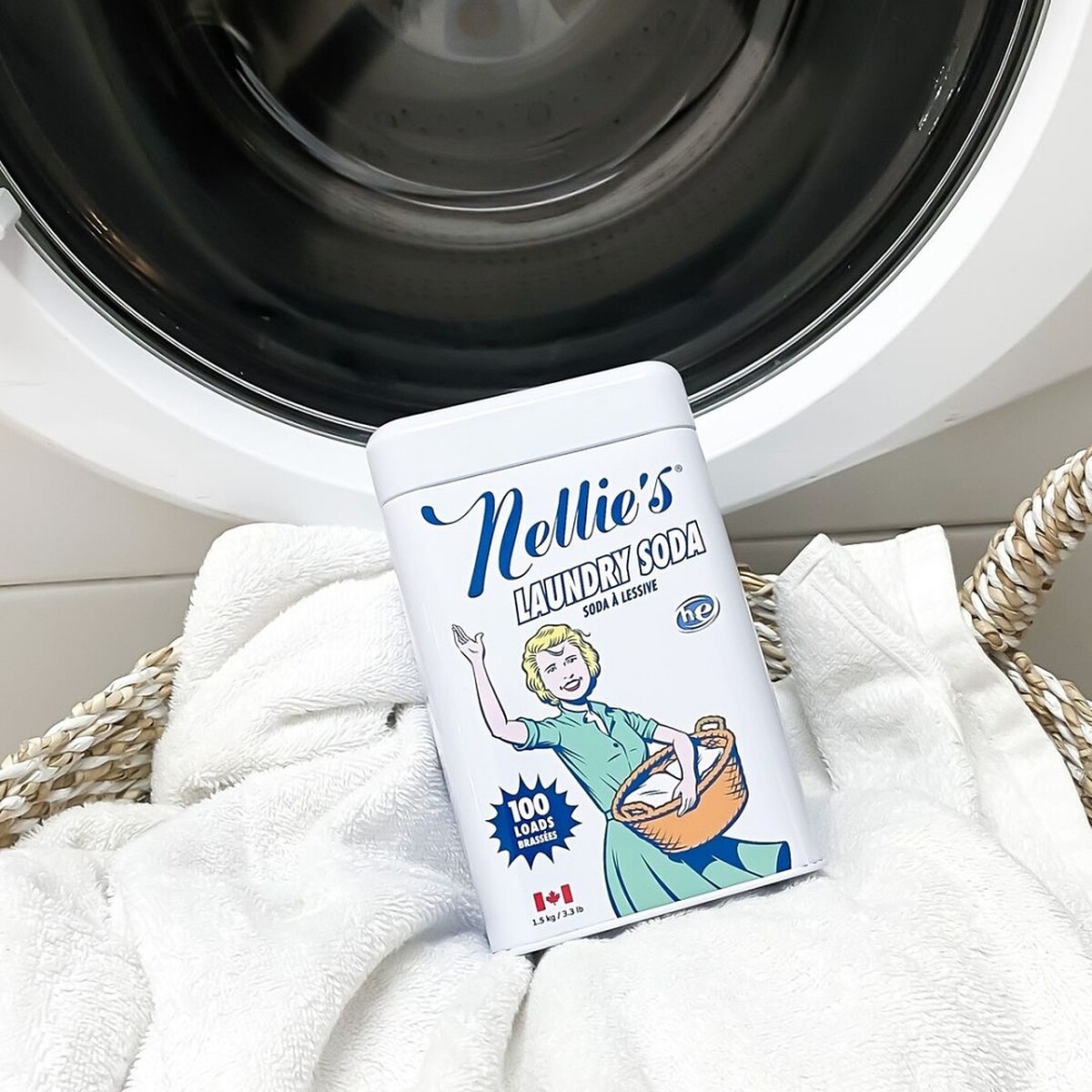加拿大Nellie&rsquo;s天然洗衣粉(大人)復古鐵盒1.5kg，NT680