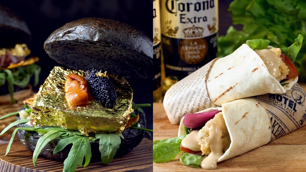 台南晶英酒店端「黑金和牛海膽西瓜綿堡」、「龍膽石斑鱈魚肝美乃滋海帶芽捲餅」