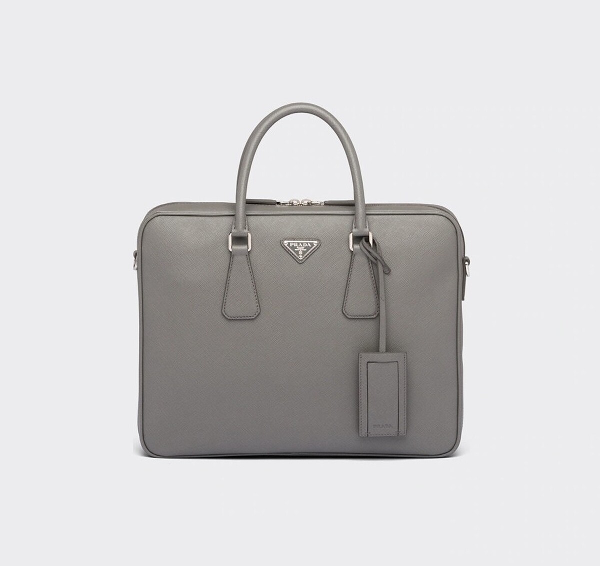 Prada Saffiano大理石灰皮革公事包，NT 120,000
