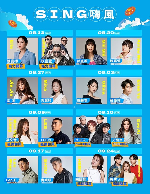 2022澎湖追風音樂節演出卡司與日期表