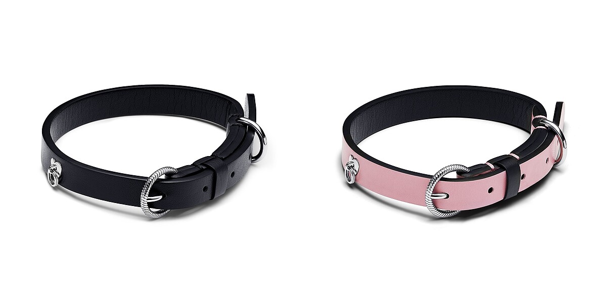 黑色非皮革材質寵物頸圈 NT3,280 、粉色非皮革材質寵物頸圈 NT3,280