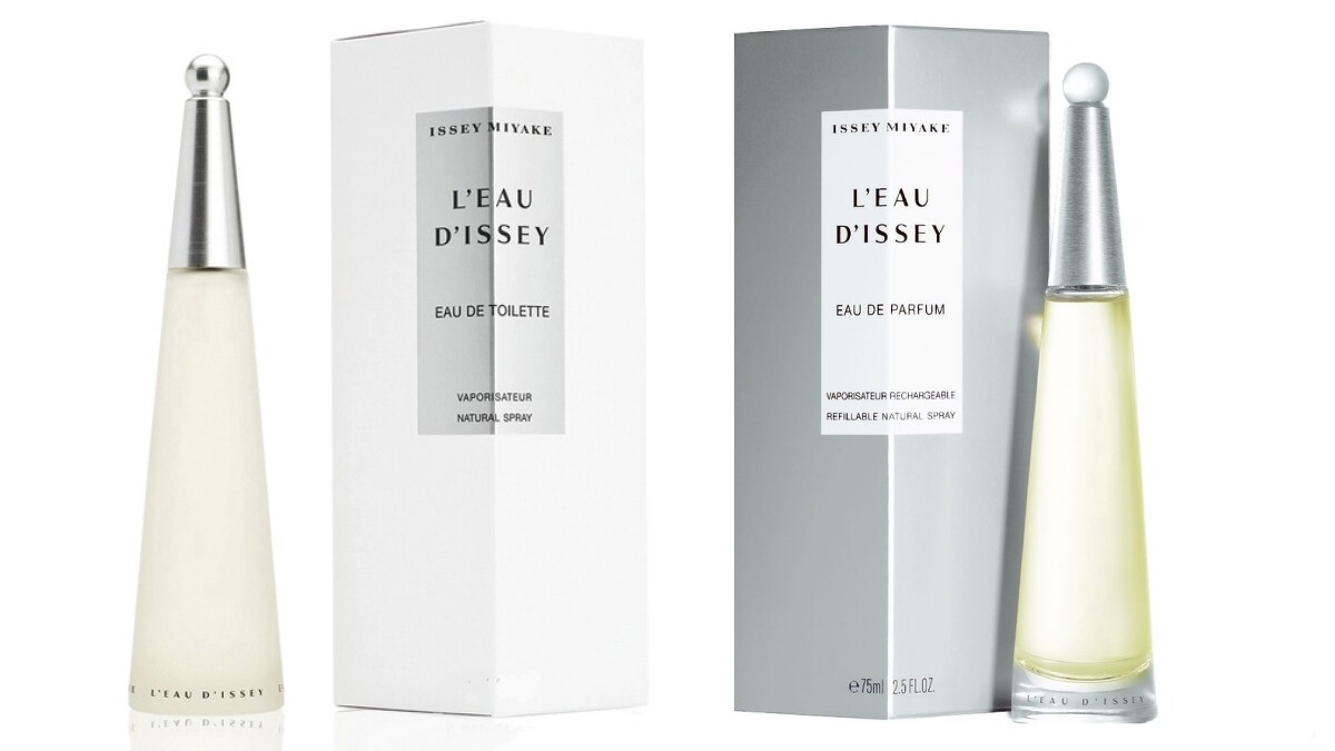 三宅一生Issey Miyake一生之水淡香水、(右)一生之水淡香精。