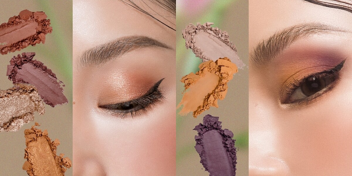 FreshO2 X珍藏故宮郎世寧系列冬雀靈動眼彩盤不同眼妝示範。