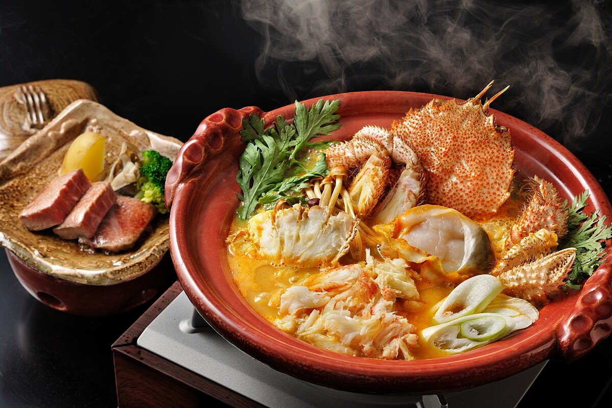 「毛蟹與帆立貝的醍醐鍋」。
