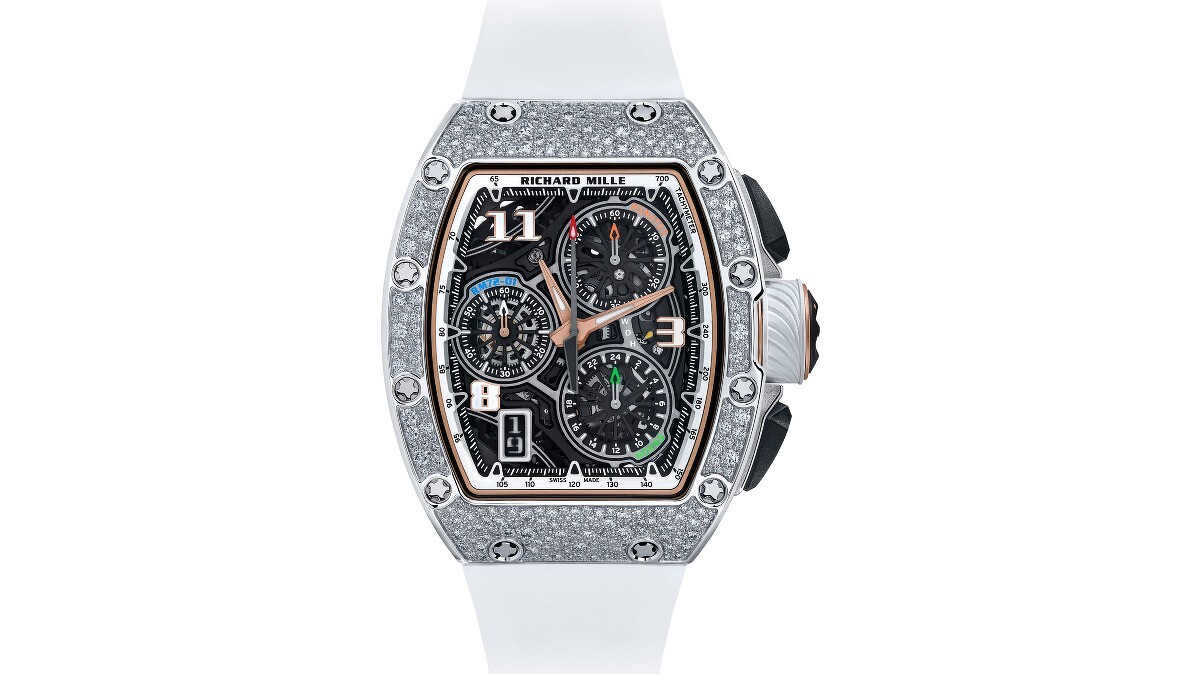 RICHARD MILLE RM 72-01 Lifestyle自製機芯計時白金鑽錶雪花鑲嵌款