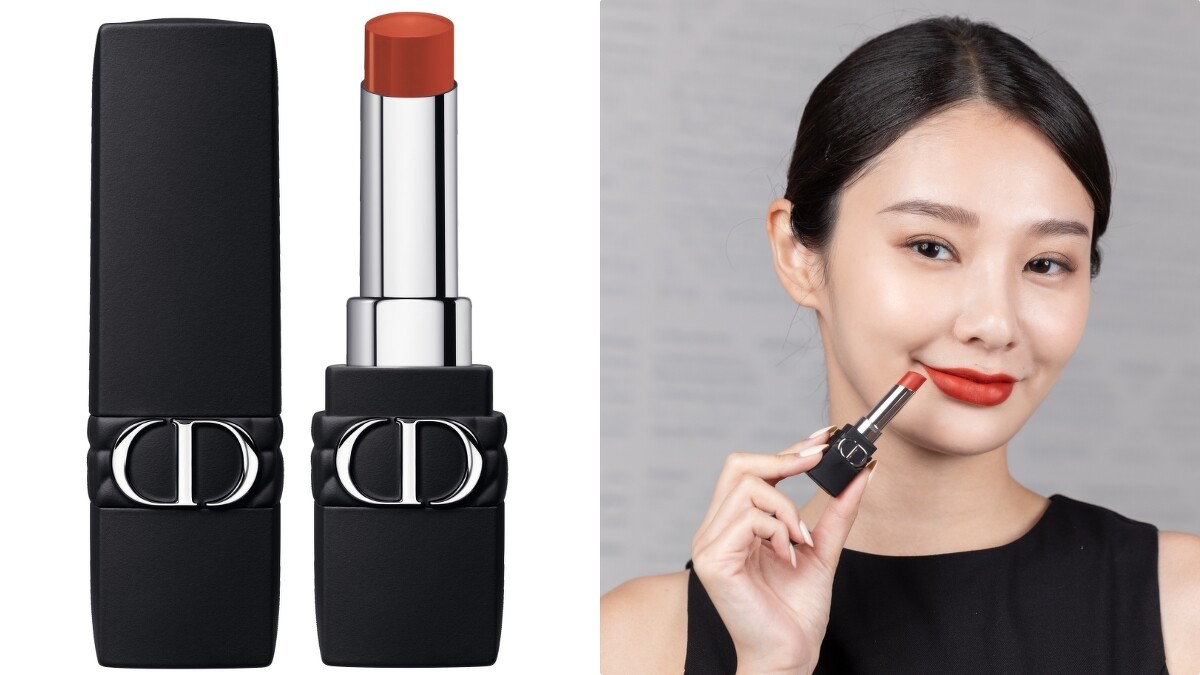 DIOR 迪奧超完美持久唇膏#840楓葉磚紅實擦。