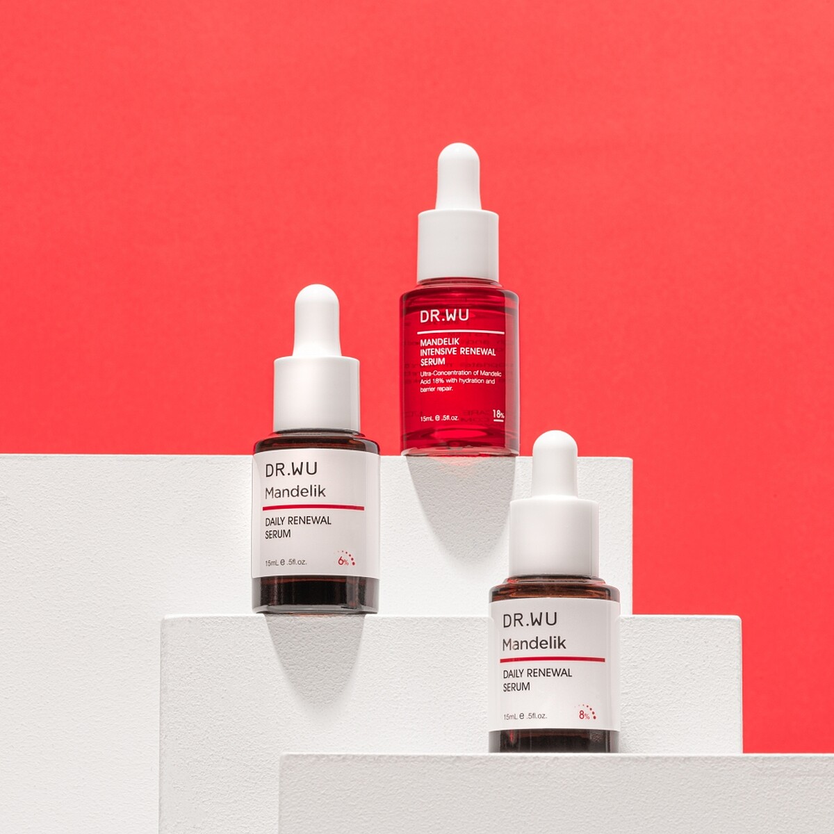 DR.WU杏仁酸煥膚精華目前已推出三種濃度。