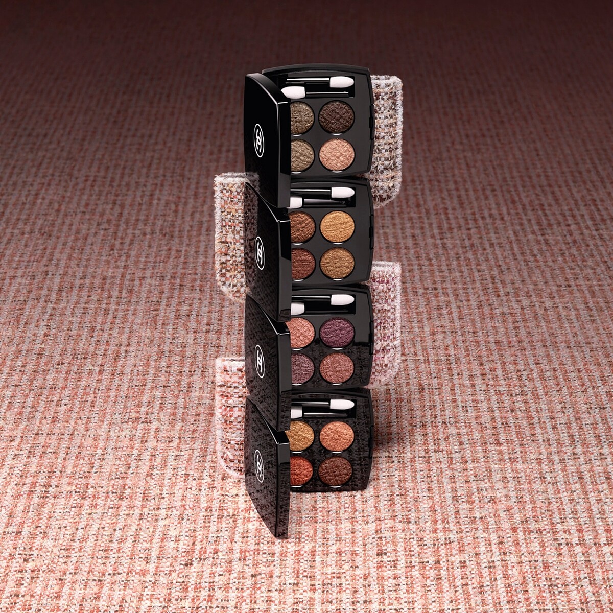 香奈兒斜紋軟呢四色眼影產品圖。