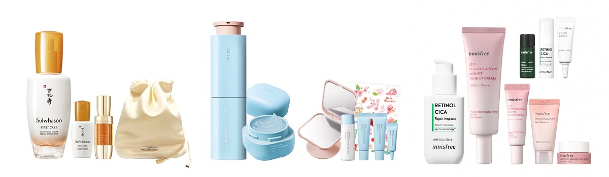 (左起)雪花秀、蘭芝、innisfree官網公益組合。