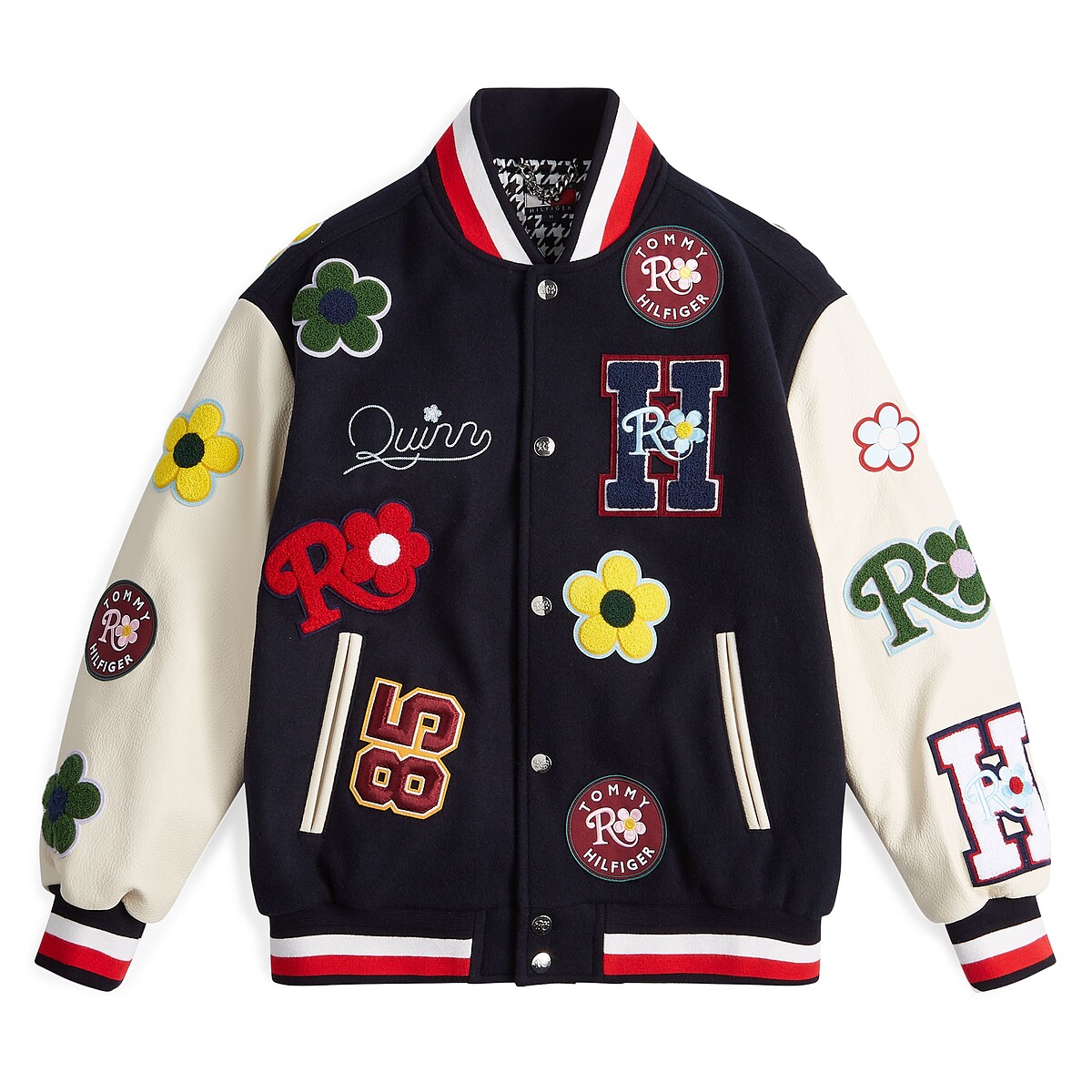 皮革拼接棒球外套，NT$32,800