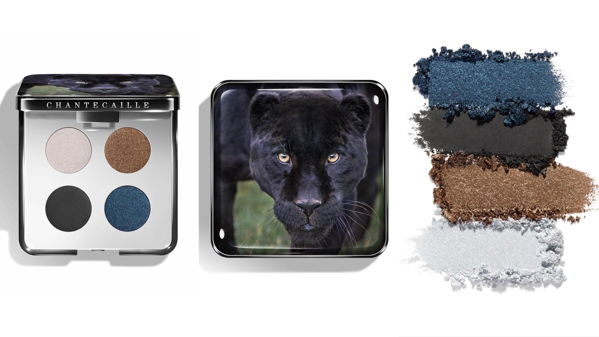 捍衛神獸 美洲黑豹四色眼彩盤色號：(左上)珍珠光、(右上)亮面古銅色、(左下)柔霧黑、(右下)光澤墨水藍