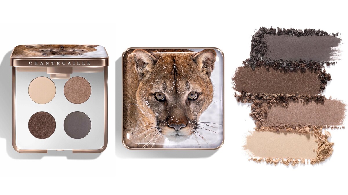 捍衛神獸 美洲獅四色眼彩盤色號：(左上)柔霧感奶油香草色、(右上)粉灰玫瑰香檳色、(左下)亮古銅色、(右下)柔霧灰